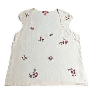 Bandolino Embroidery Flowers Camisole Sz 2X